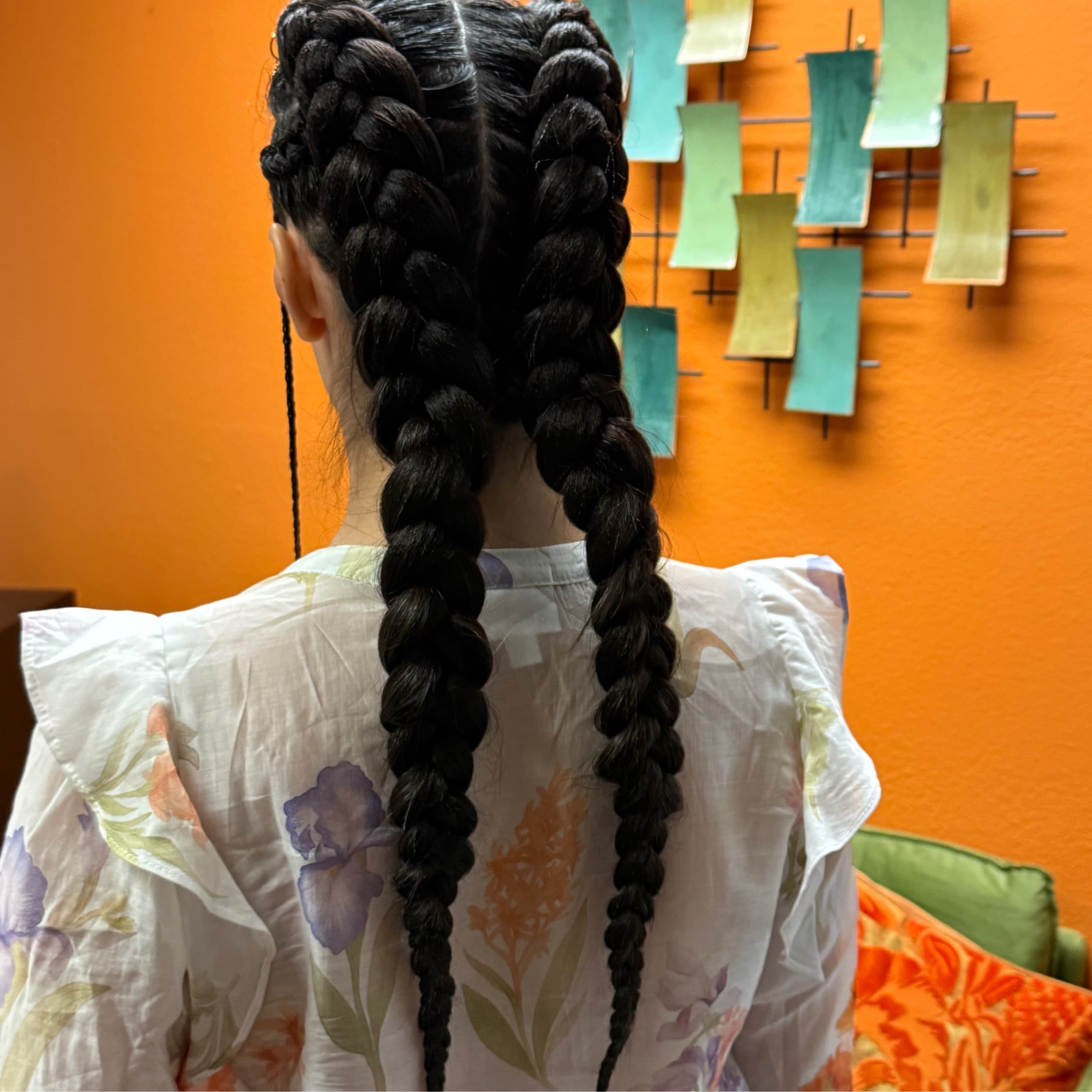 Two braids (long hair)